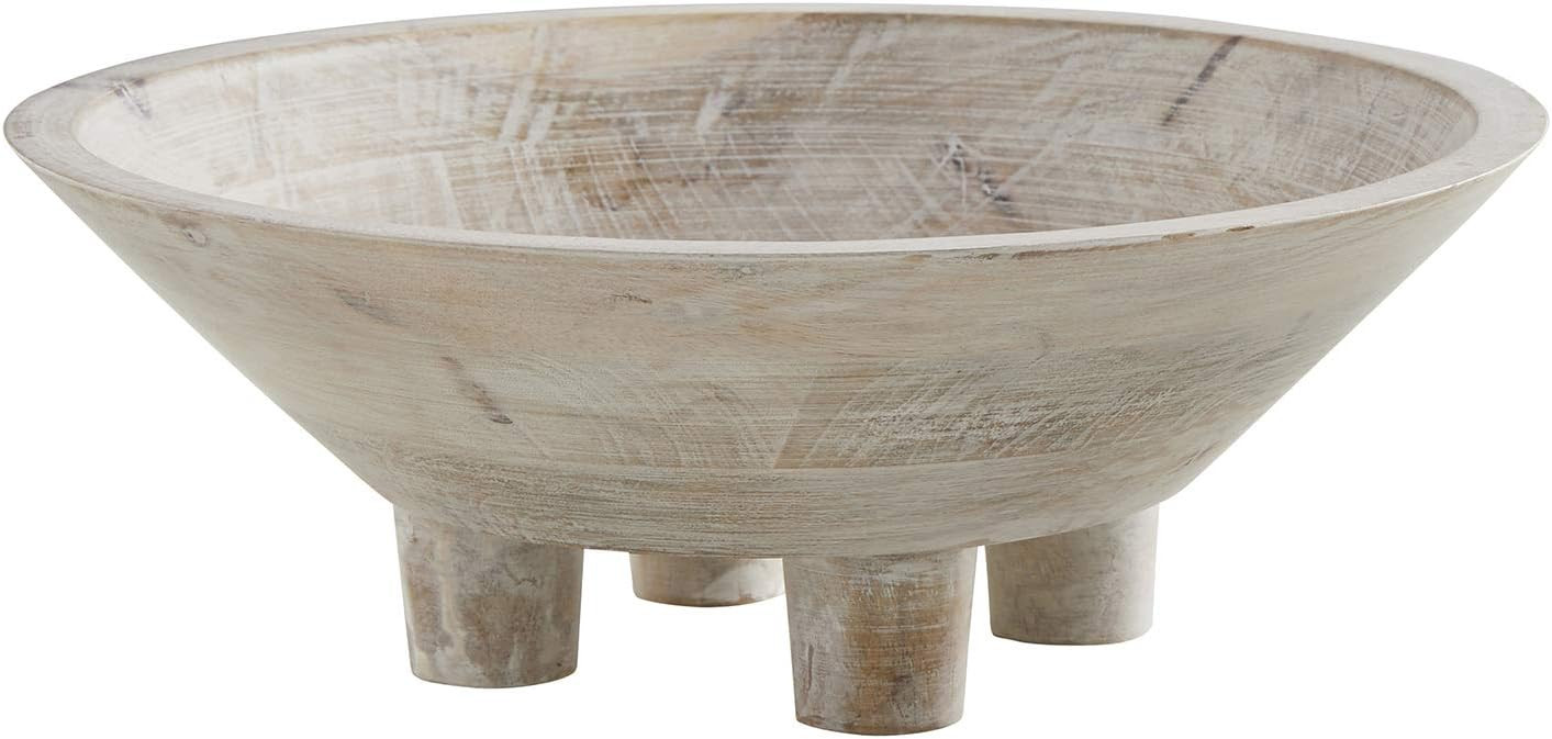 47th & Main Smooth Footed Mango Wood Bowl, Small, Whitewash | Amazon (US)