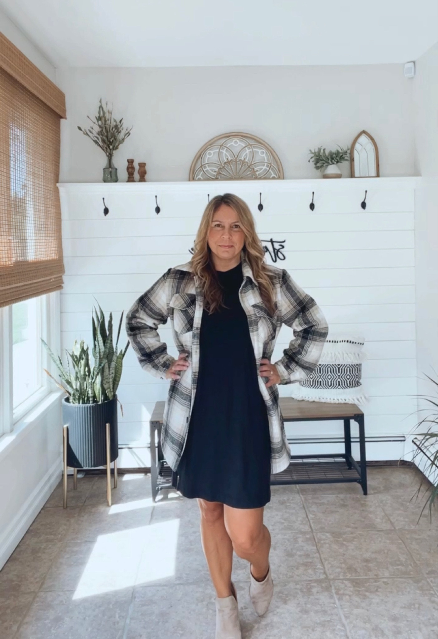 $7 Time and Tru dress styled with my Amazon shacket and booties. A great fall outfit! I’m wearing a medium in dress  and medium in shacket would size down in both 






Midsize fashion, flannel, Walmart fashion, fall outfits, #LTKsale

#LTKunder50 #LTKcurves #LTKSeasonal