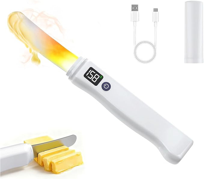 Rechargeable Heating Butter Knife Spreader,Adjustable Heat (131℉/158℉),Electric,Cordless,Heat... | Amazon (US)