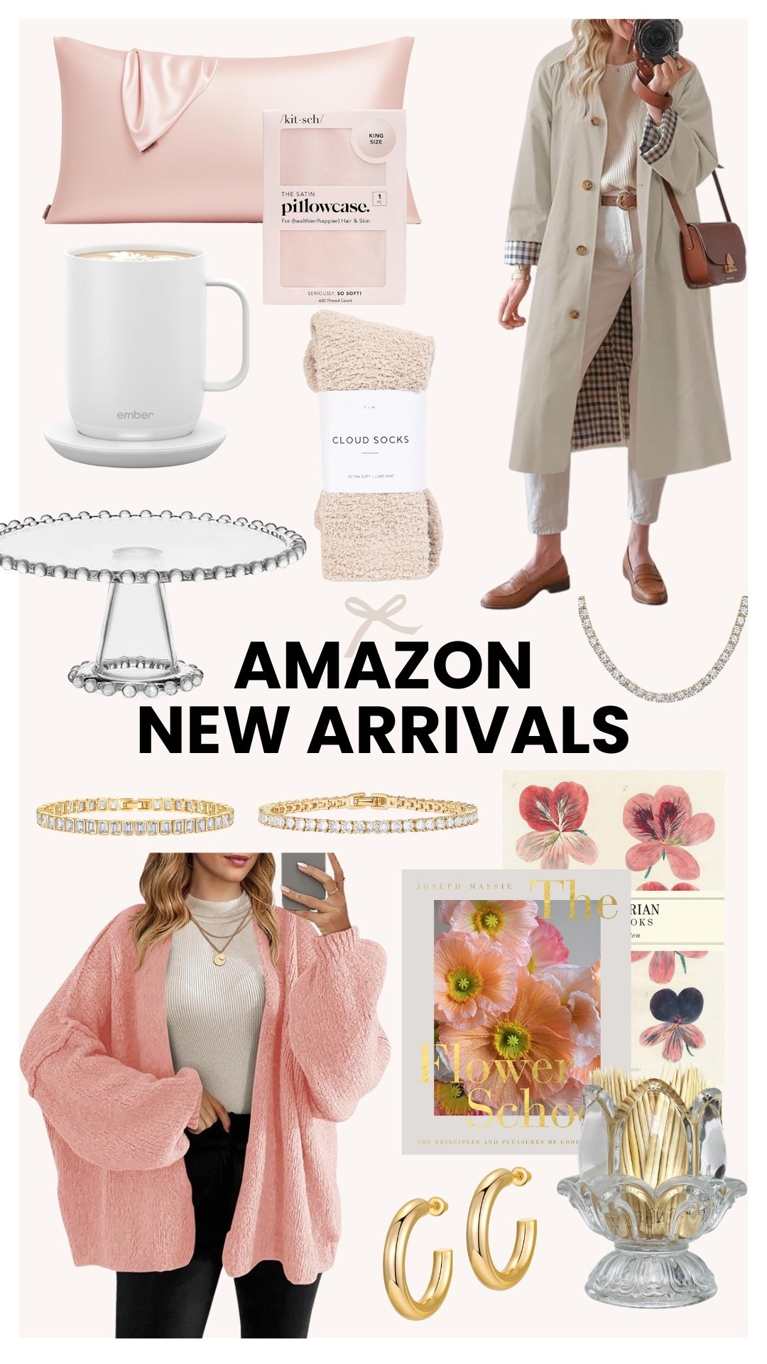 Amazing new arrivals that I’m loving! The coffee table books, pink cardigan, and ember mug are must-have items! I’m also loving the cloud socks, satin pillow case, and gold jewelry from Amazon! 

#LTKHoliday #LTKSeasonal #LTKFindsUnder100