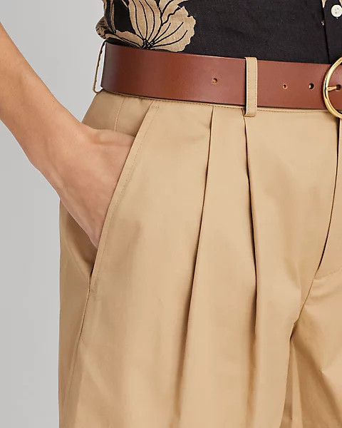 Pleated Cotton Twill Short | Ralph Lauren (UK)