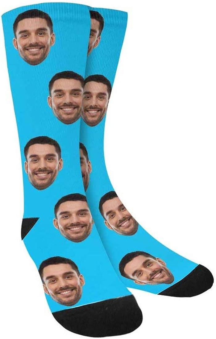 Custom Face Socks, Personalized Photo Picture on Socks, Unisex Athletic Crew Socks for Men Women | Amazon (US)