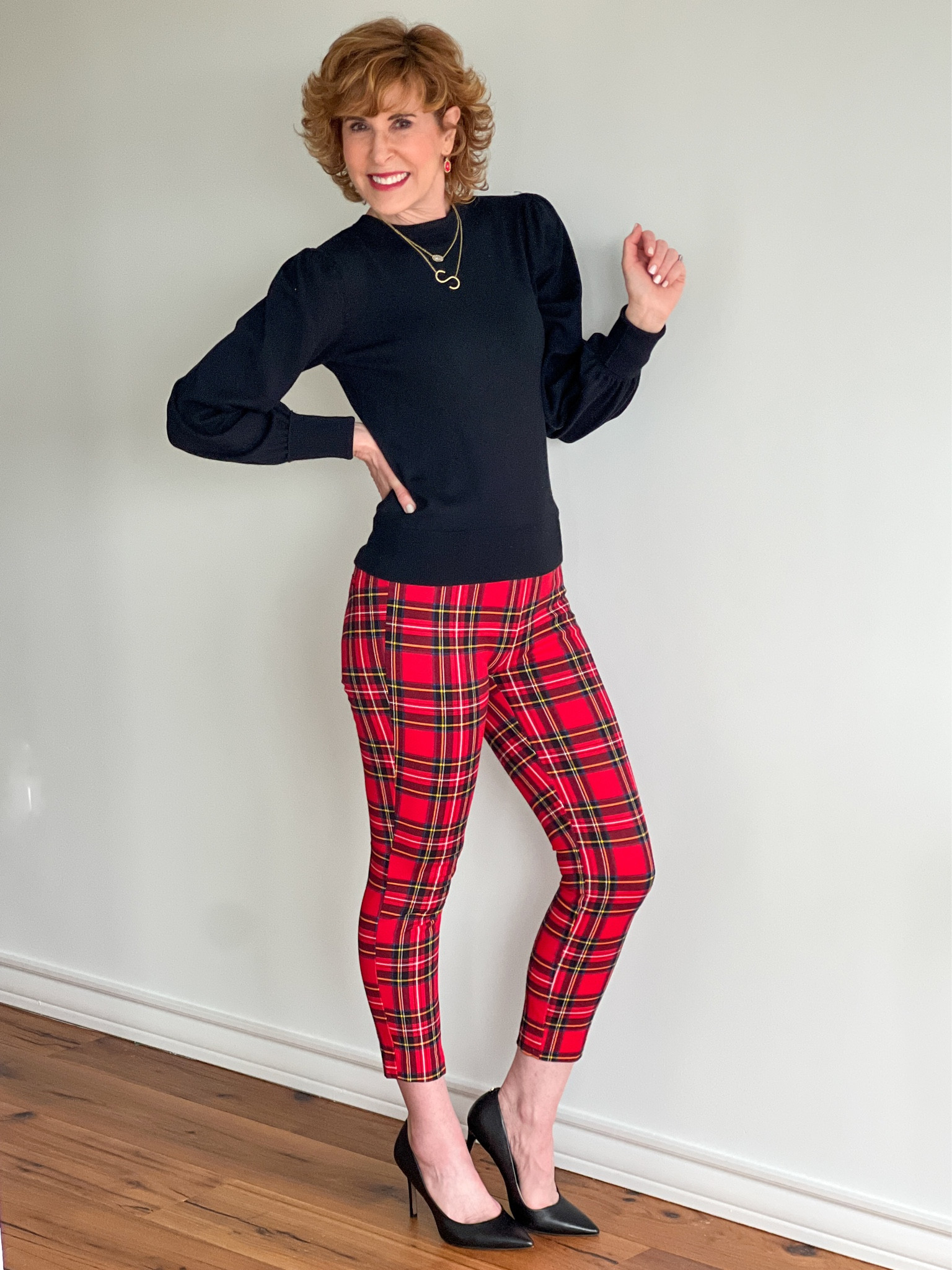 Tartan pants are so versatile for the holidays! All I did was change shoes, and I went from party-ready to errand-ready (with a girlfriend lunch in between!).

Rounding up my favorite tartan pants below! Paying this one with a puff-sleeve Amazon sweater  that is great quality!

#LTKHoliday #LTKstyletip #LTKshoecrush