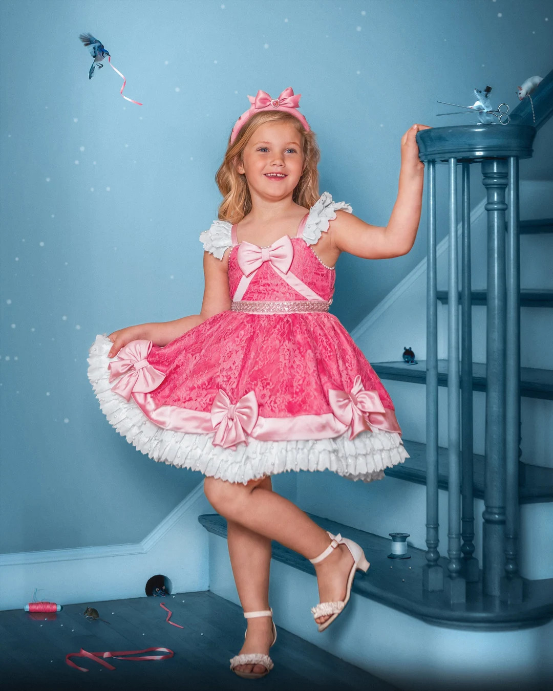 Pink Cinderella Dress, Cinderella Inspired Dress, Cinderella Costume, Blue Cinderella Dress, Girl... | Etsy (US)