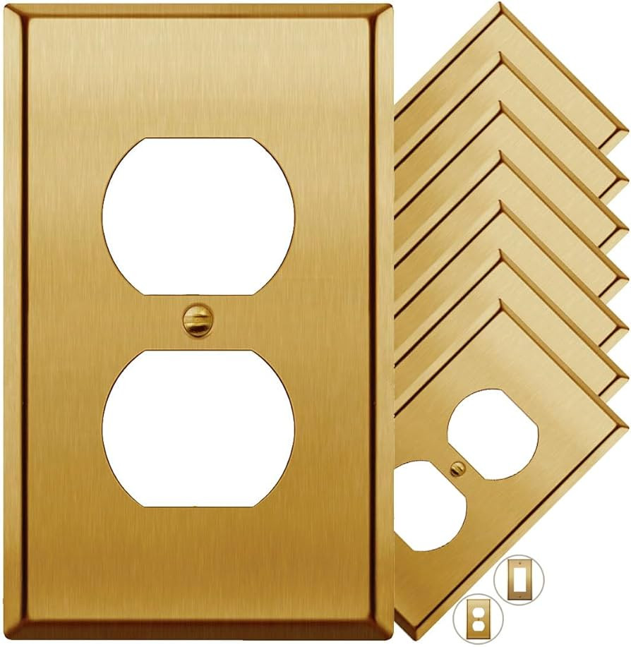 Rio Salto MIDSIZE Metal Gold Outlet Cover or Light Switch Cover Wall Plate Corrosion Resistant Si... | Amazon (US)
