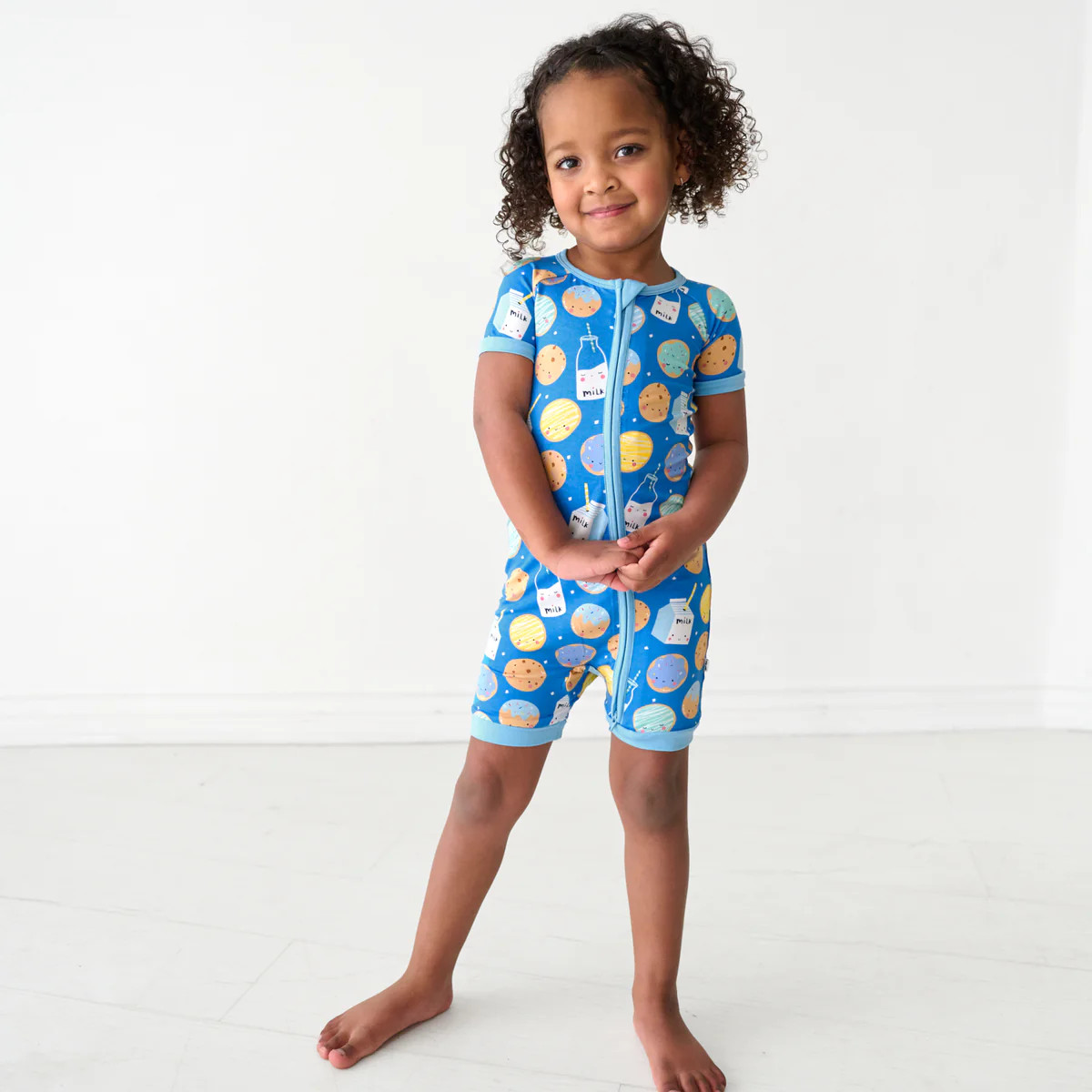Blue Cookies & Milk Shorty Zippy | Little Sleepies