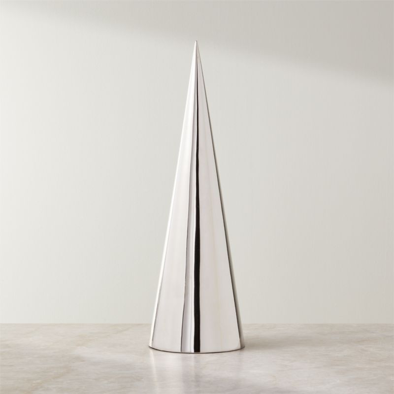 Intermix Small Modern Stainless Steel Tabletop Christmas Tree + Reviews | CB2 | CB2