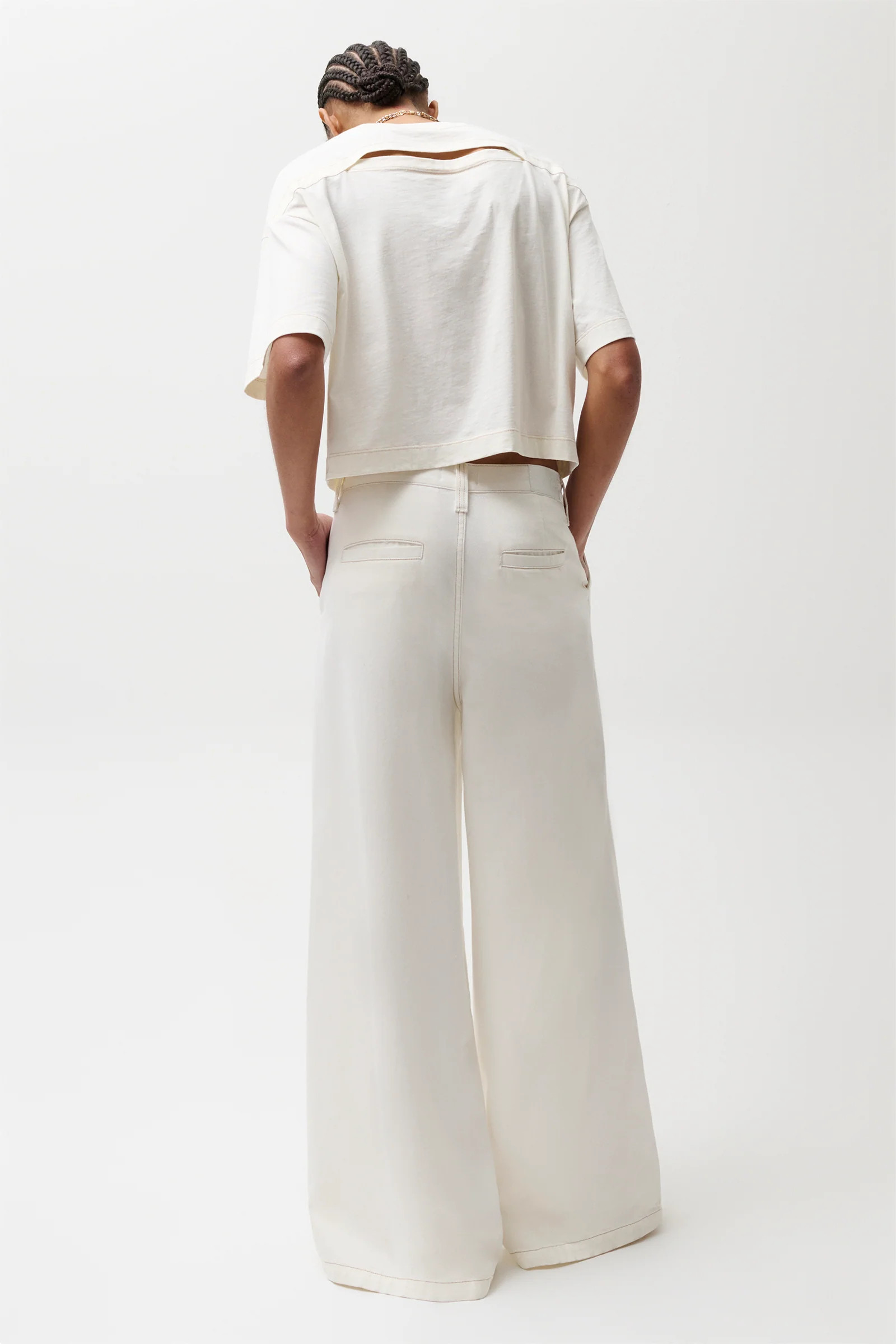Delphine Pleated Wide - Off White | Pistola Denim
