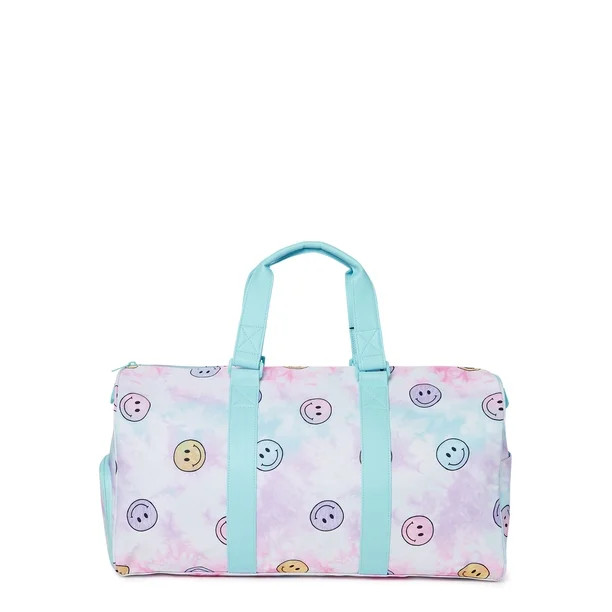 No Boundaries Women's Barrel Weekender Duffel Bag Tie Dye Smiley Print - Walmart.com | Walmart (US)