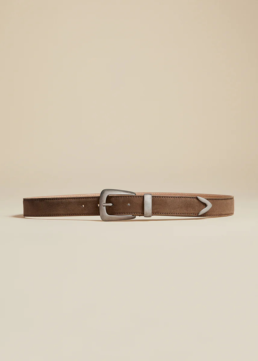 Benny Belt in Toffee Suede with Antique Silver | Khaite