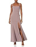 Jenny Yoo Women's Jenner Square Neckline Fit and Flare Knit Crepe Dress, Fig, 6 | Amazon (US)
