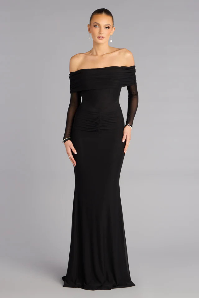 Cara Mesh Off-Shoulder Mermaid Formal Dress | Windsor Stores