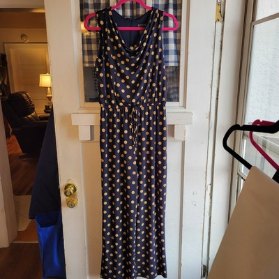 Enfocus Studio Women's Navy Blue Tan Polka Dot Sleeveless Romper Size 8 NWT | eBay US