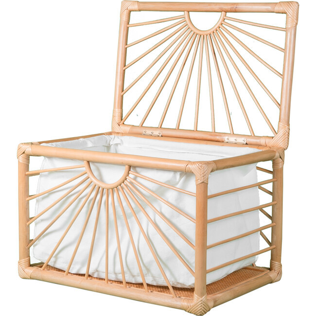 MOMIJI | Xander Handcrafted Rattan Storage Trunk w/ Removable Lining, Natural | Maisonette | Maisonette