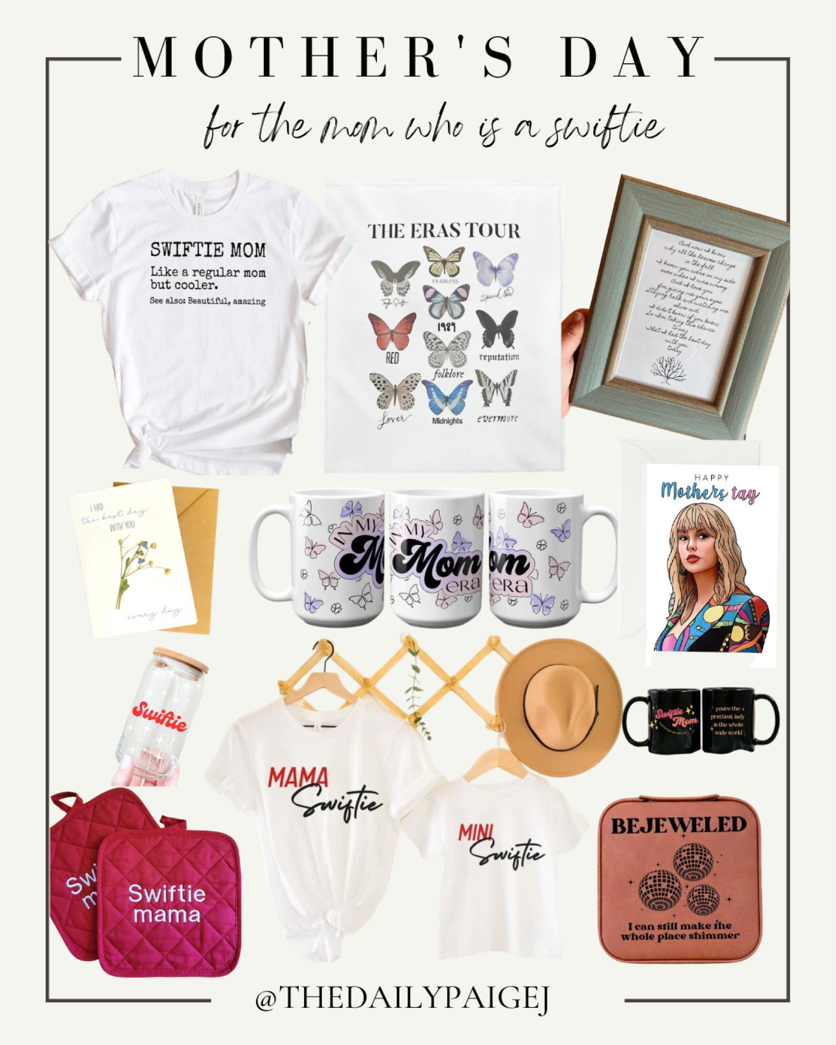 Mother’s Day gifts for your mom who is a swiftie! If your mom loves Taylor swift and would have lived era tour tickets for Mother’s Day, these gifts are for her! Grab her a in my mama era mug or pair it with a best day frame! So many cute Taylor Swift themed gifts. 

Mother’s Day, swiftie gifts, gifts for mom, Swiftie, Concert, Stadium Bag, Taylor Swift Concert, Lavender Haze, Concert outfit, Taylor Swift Concert Outfit, Lover Concert, Taylor Swift Eras, Taylor’s Version

#LTKGiftGuide #LTKunder50 #LTKunder100