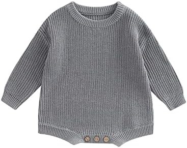 woshilaocai Baby Boy Girl Sweater Oversized Long Sleeve Knitted Romper | Amazon (US)