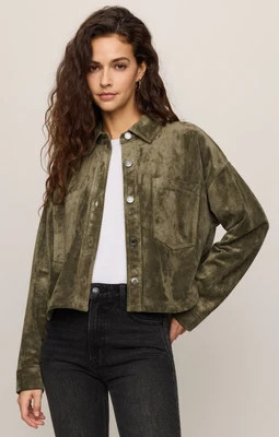 All Day Cropped Suede Jacket Monstera / Large | Z Supply