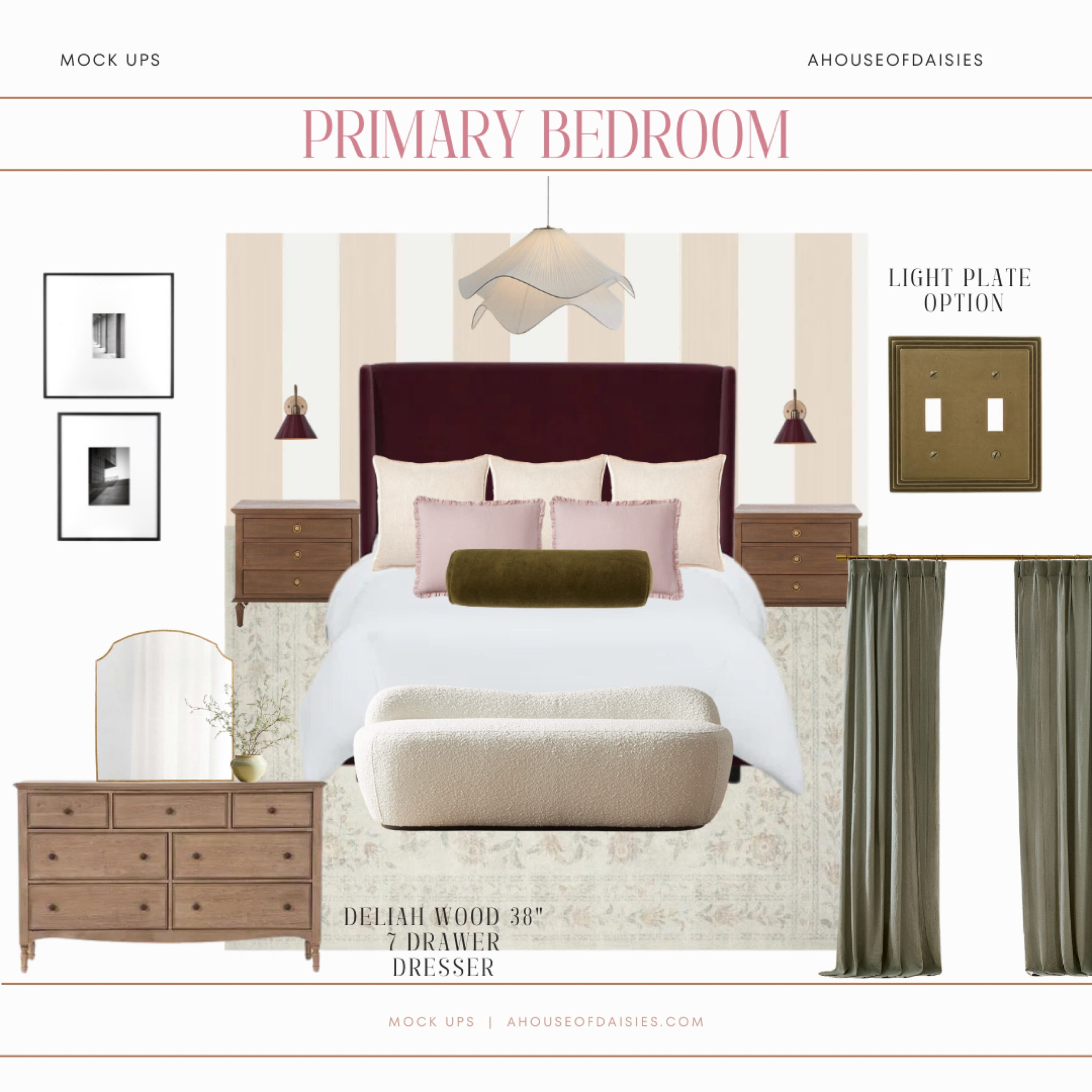 Primary bedroom, bedroom accents, bedroom wallpaper, neutral bedroom, colorful bedroom, dresser 

#LTKstyletip #LTKfindsunder50 #LTKhome