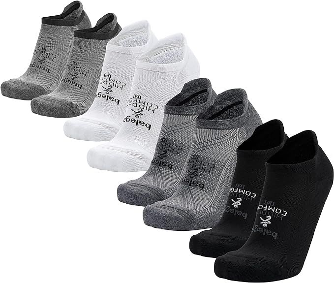 Balega Hidden Comfort No-show, Heel Tab, Running Socks for Men and Women (4 Pairs, White & Black,... | Amazon (US)