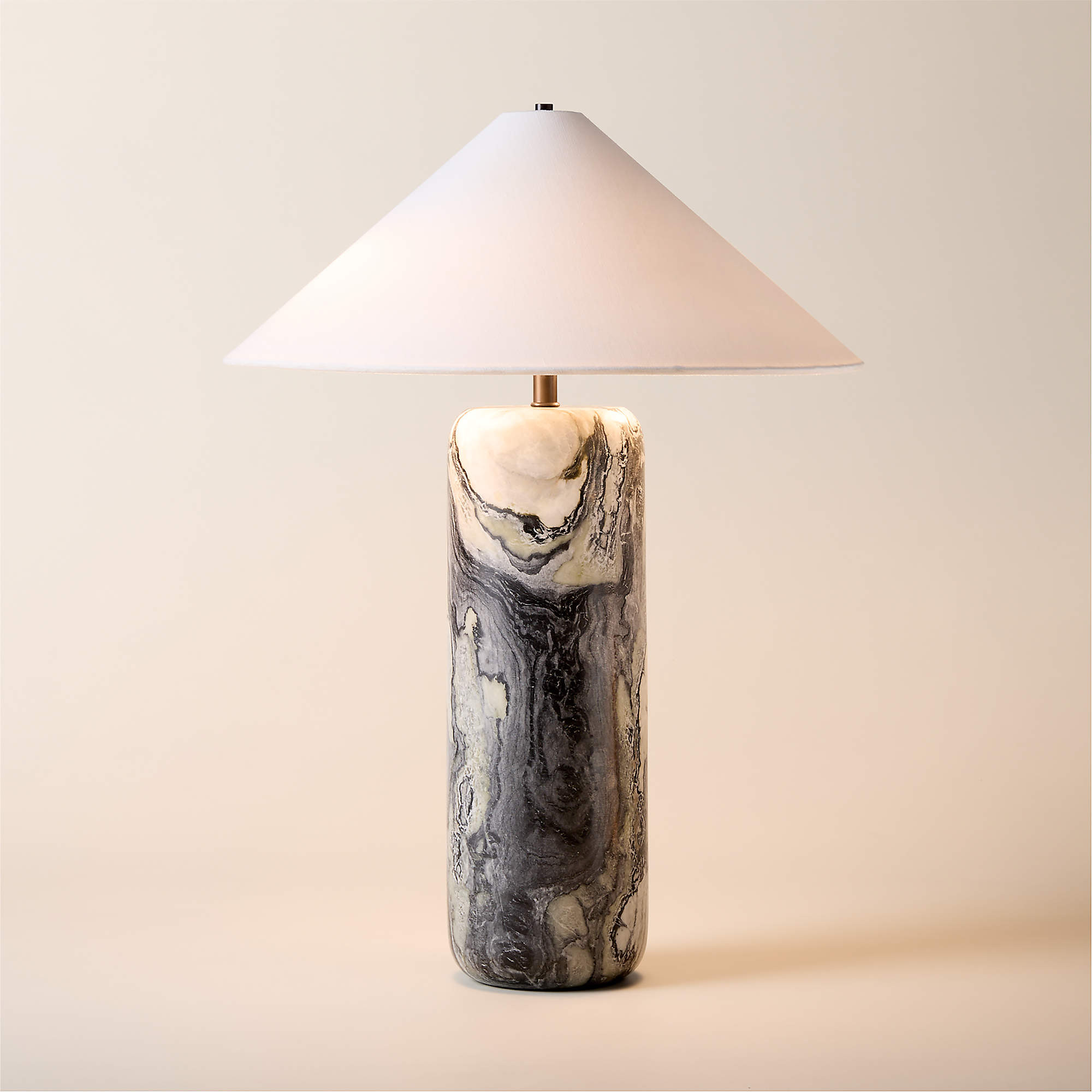 Block Tall Floral Jade Marble Table Lamp | CB2 | CB2