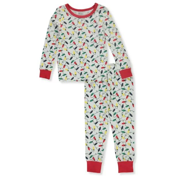 Sleepimini Baby Boys' Holiday Lights 2-Piece Pajama Set - white, 24 months | Walmart (US)