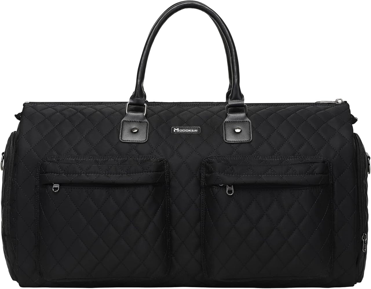 Modoker Women Convertible Leather Garment Bag with Shoulder Strap, Carry on Garment Duffel Bag - ... | Amazon (US)