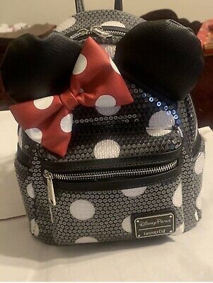 Disney Parks Loungefly Minnie Mouse Sequined Polka-Dot Mini Backpack | eBay US