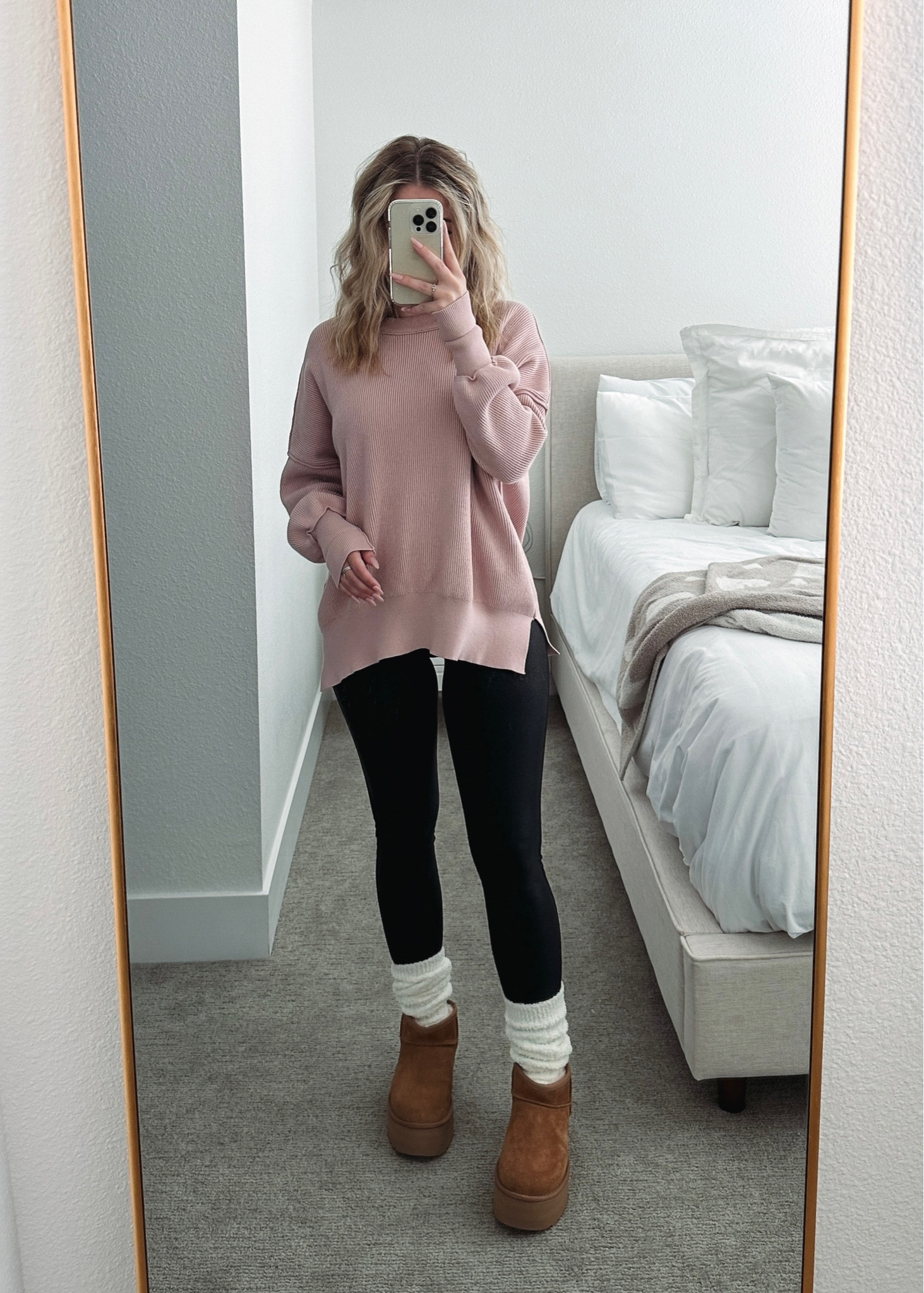 pink fall outfit 🎀🧸🍦💗  never ever wanna take these uggs off & prettiest sweater from amazon ! 

free people inspired | amazon outfit | fall finds amazon | faux leather leggings | ugg ultra mini platform | platform uggs in stock | ballerina core | ballerina style | ballet core |

#LTKFind #LTKshoecrush #LTKSeasonal