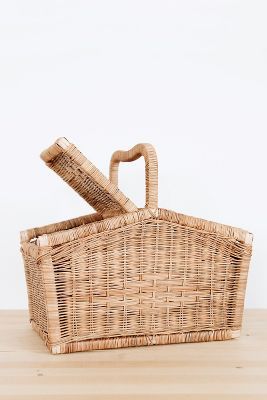 Roan Iris Rattan Picnic Basket | Anthropologie (US)