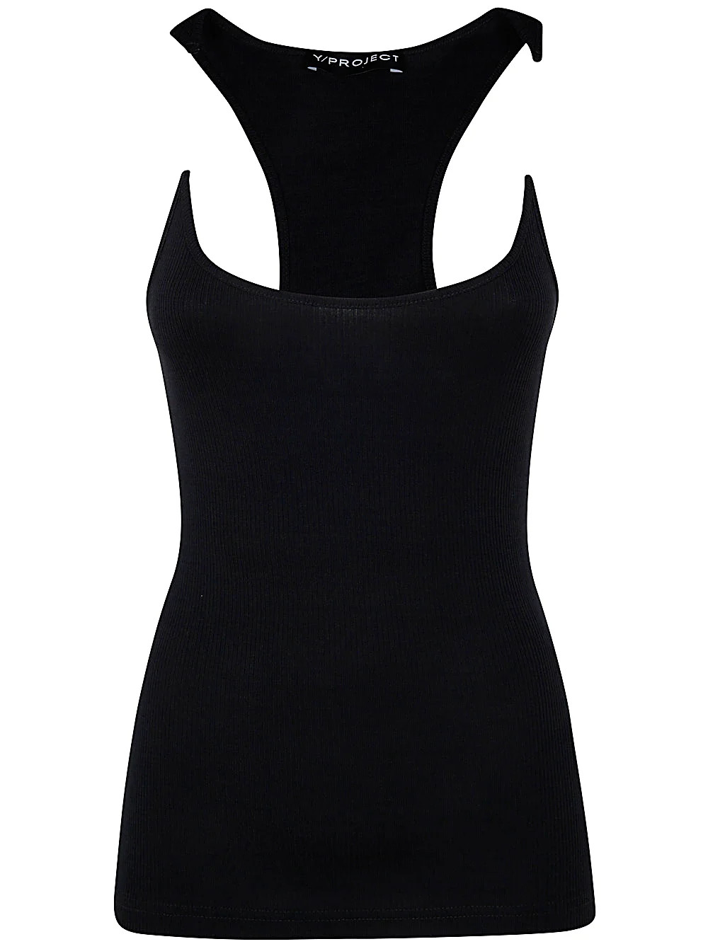 Y/Project Invisible-Strap Ribbed-Knit Top | Cettire Global
