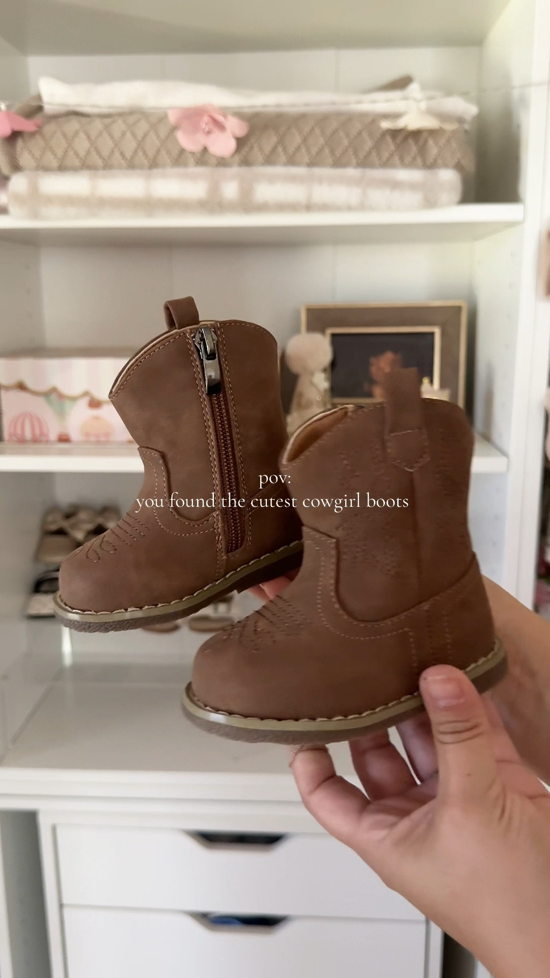 The cutest little cowgirl boots for baby girl 🌸👢

#girlmom #MomsofTikTok #babyshoes #western #babiesoftiktok 

#LTKKids #LTKFamily #LTKBaby