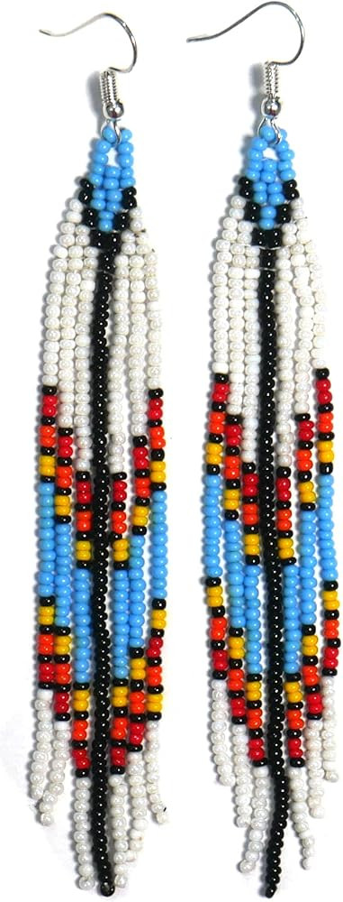 Handmade beaded native american style glass seed bead earrings Pendientes de cuentas nativas al e... | Amazon (US)