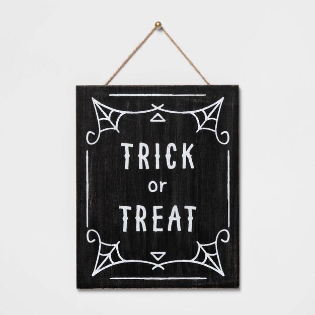 Falloween Trick or Treat Black/White Halloween Wall Sign - Hyde &#38; EEK! Boutique&#8482; | Target