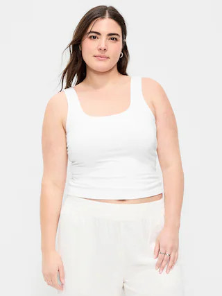 Hug Double-Layer Scoop-Neck Tank Top | Old Navy (CA)