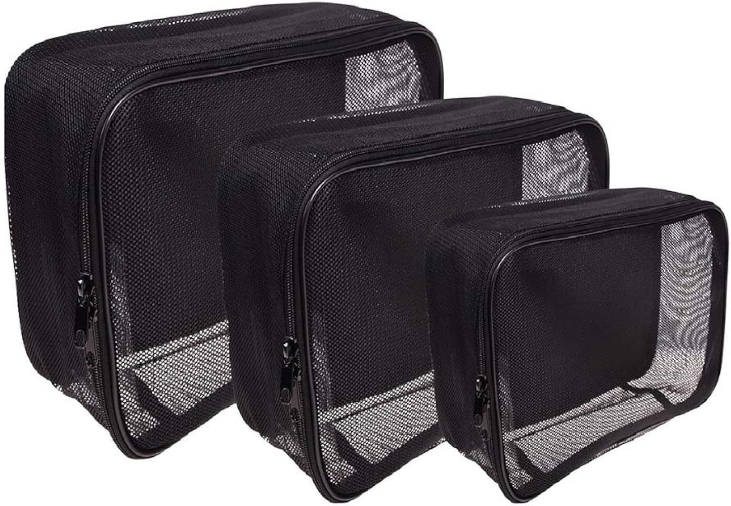 SHANY Assorted Size Cosmetics Travel Bag - Black Mesh Make Up Bag/Organizer - 3PC set | Amazon (US)