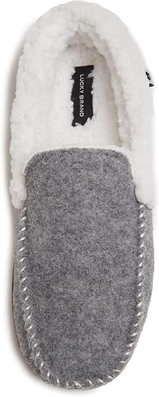 Lucky Brand Mens Faux Wool A-Line Slippers with Memory Foam | Amazon (US)