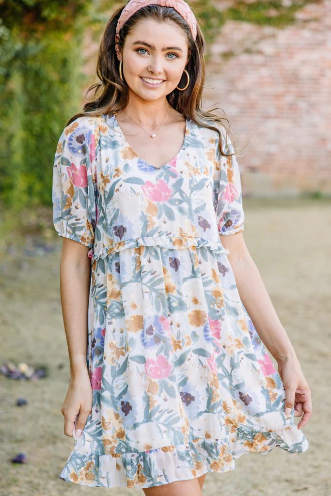 Take The Hint Mustard Yellow Floral Dress | The Mint Julep Boutique