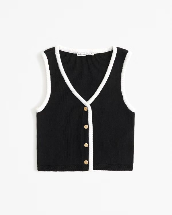 Women's The A&F Mara Button-Up Sweater Vest | Women's Tops | Abercrombie.com | Abercrombie & Fitch (US)