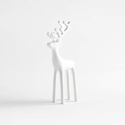 Zinc Holiday Reindeer Decoration 9" + Reviews | Crate & Barrel | Crate & Barrel