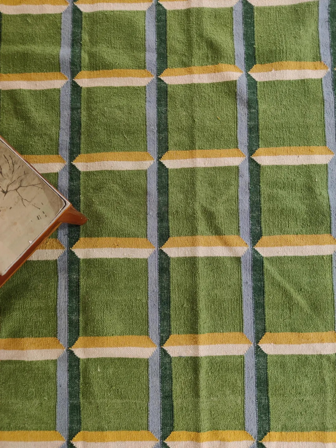 Green Scandinavian Design Rug, High-quality Hand Woven Flatweave-kilim Rug, Modern Geometric Rug,... | Etsy (US)