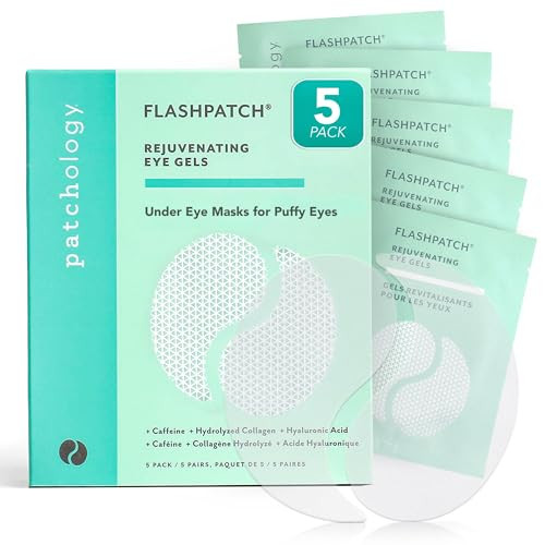 Patchology Under Eye Gel Patches – Natural Eye Masks for Puffy Eyes, Dark Circles & Eye Bags, Soothing Skincare Treatment for All Skin Types, Beauty & Personal Care Essentials (5 Pairs) | Amazon (US)