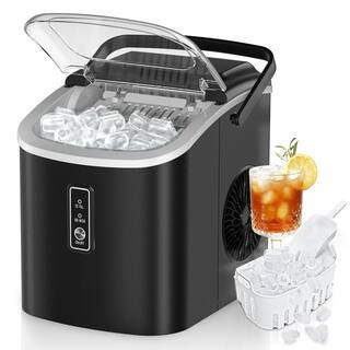 9.4 in. 26.5 lb. Bullet Ice Countertop Portable Ice Maker in Black with 9-Cubes/6Mins, Auto-Clean... | The Home Depot