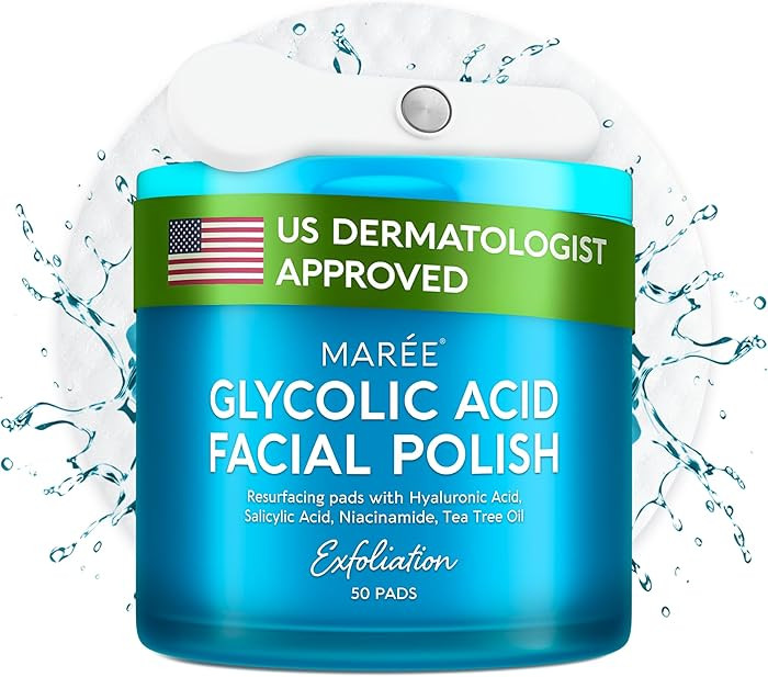 MAREE Glycolic Acid Pads - Toner Pads for Face Cleansing - Exfoliating Pad with Tea Tree Oil, Sal... | Amazon (US)