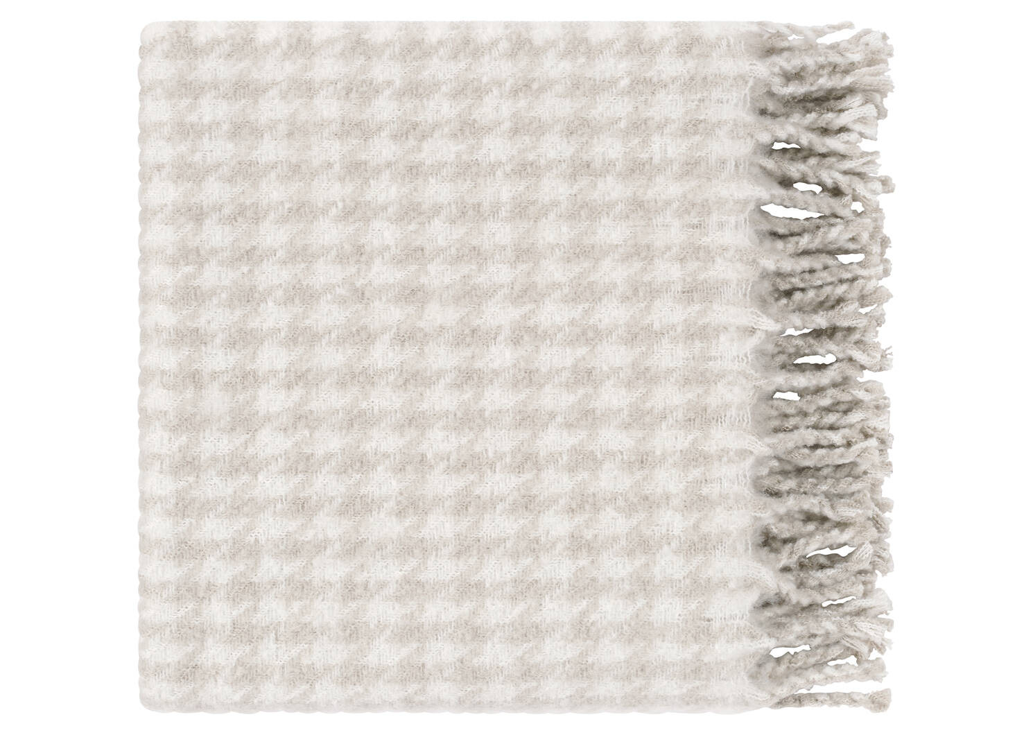 Remi Houndstooth Throw Ivory/Ash | Urban Barn