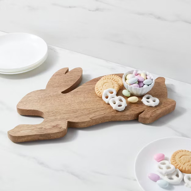 16" x 9" Wood Bunny Shaped Serving Board - Threshold™ | Target