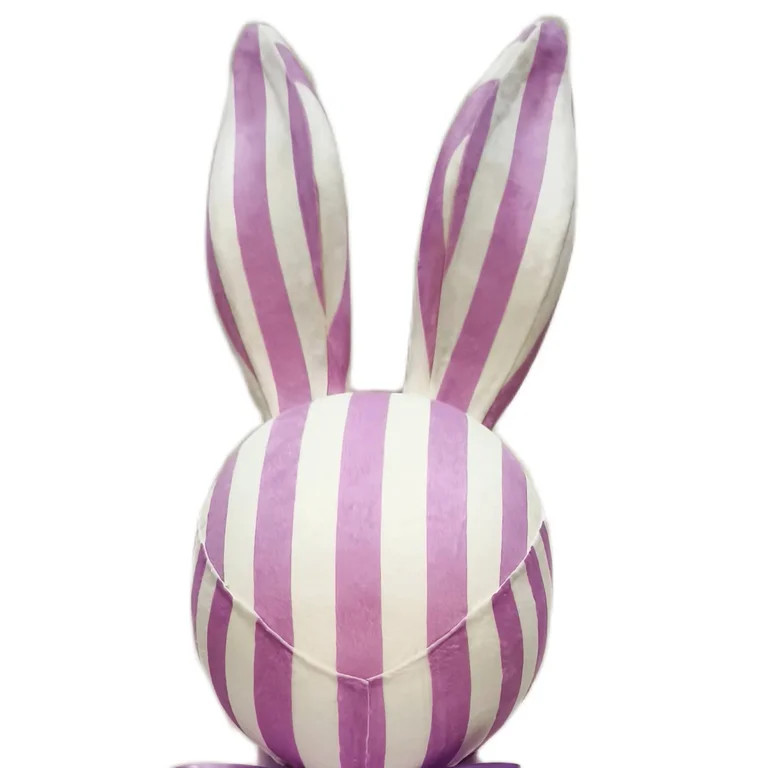 Easter Striped Bunny Tabletop Decoration, 8" Deep Purple and White Striped Rabbit Figurine, Cute ... | Walmart (US)