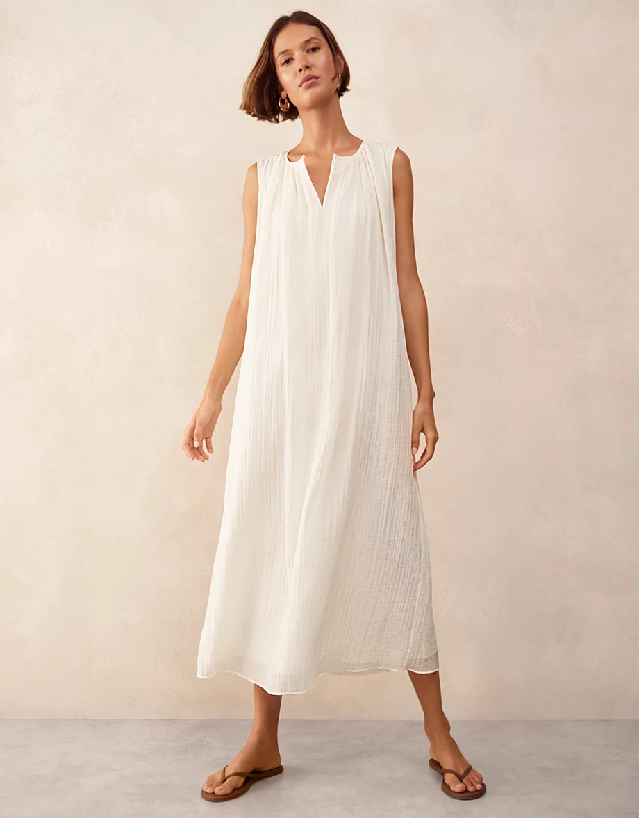 Crinkle Dress with Gathered Back | Dresses & Jumpsuits | The  White... | The White Company UK & ROW