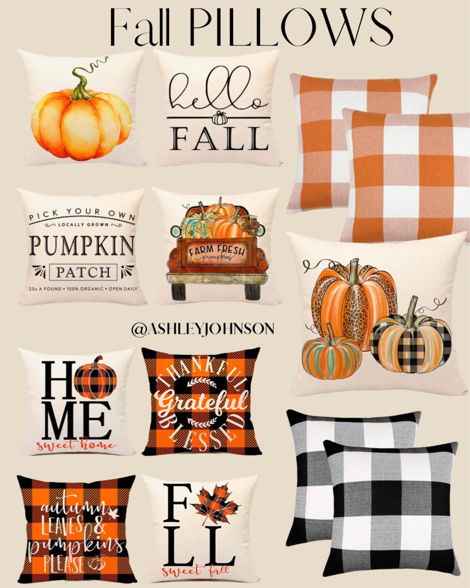 Fall pillows. Fall decor. Fall home. Buffalo check pillows. Fall porch pillows. Thanksgiving pillows. 

#LTKhome #LTKSeasonal #LTKunder50