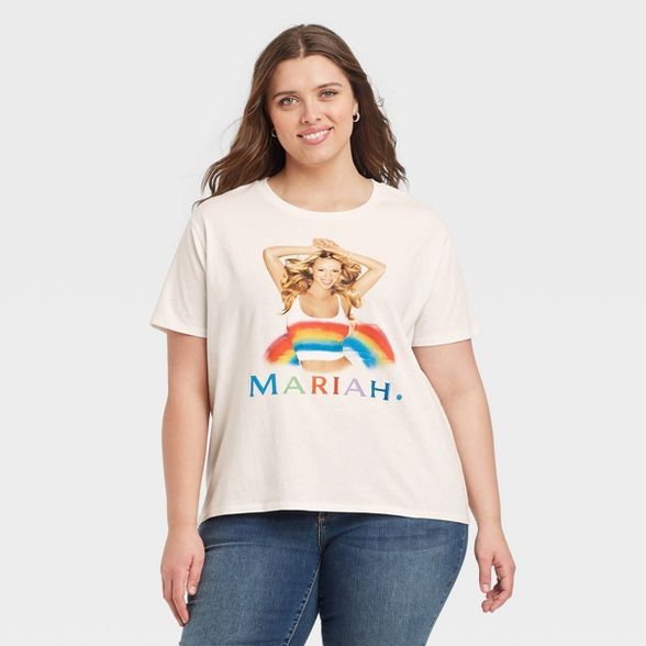 Women's Mariah Carey Short Sleeve Graphic T-Shirt - White | Target