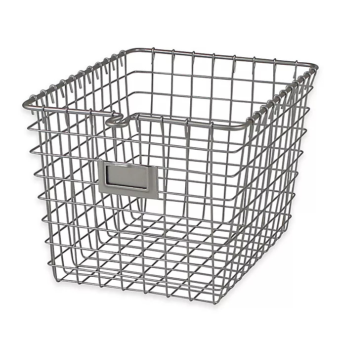 Spectrum® Metal Wire Storage Basket in Satin Nickel | Bed Bath & Beyond | Bed Bath & Beyond